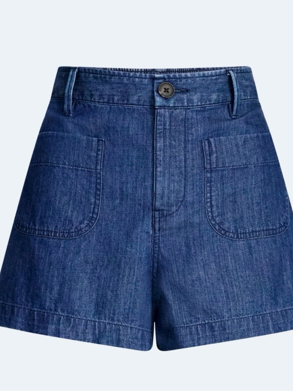 NWT Free Assembly High-Rise Denim Patch Pocket Shorts - Blue